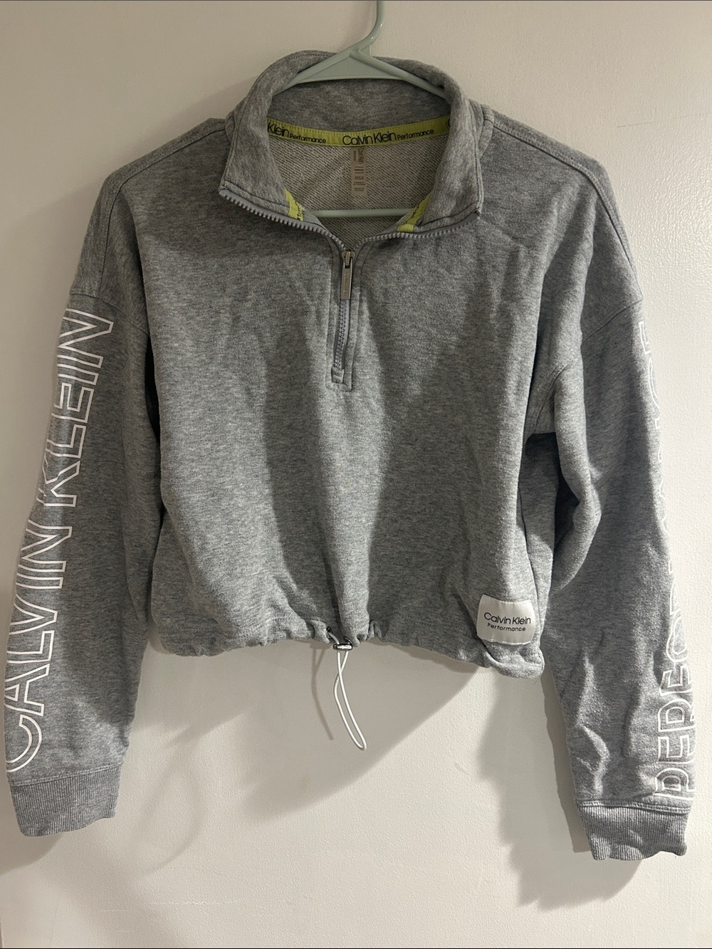 Calvin Klein Light Gray Quarter-Zip Pullover Hoodie